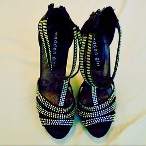 Black Heels with Rhinestones